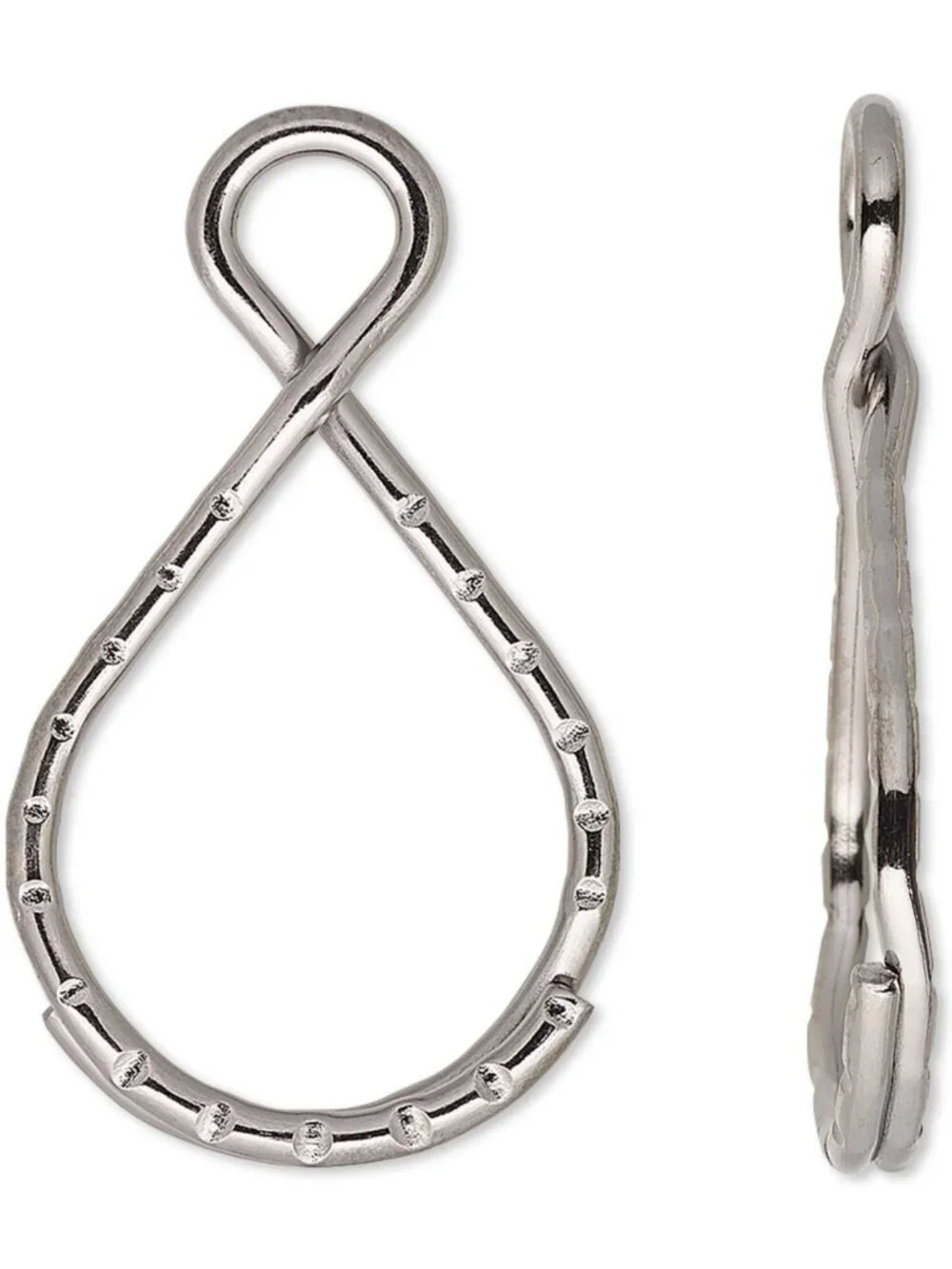 Bulk Gunmetal Black Fancy 37x18mm Key Chain Jewelry Split Ring Findings 10 pcs